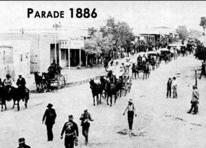 An image of a parade in 1886