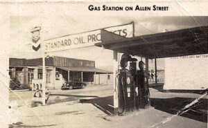 An image of the gas station at Allen Street
