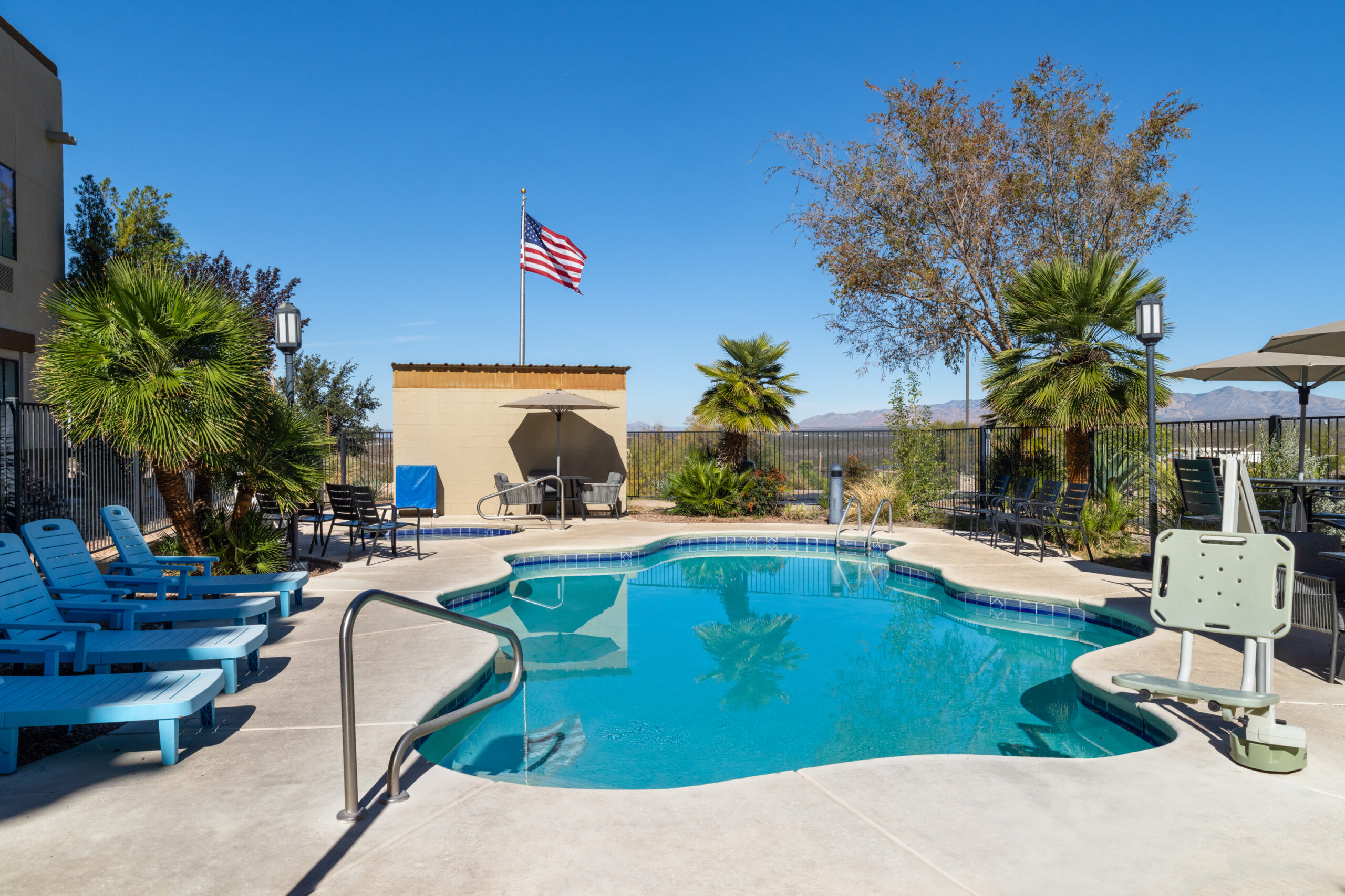 Seasonal heated outdoor pool at Tombstone Grand Hotel