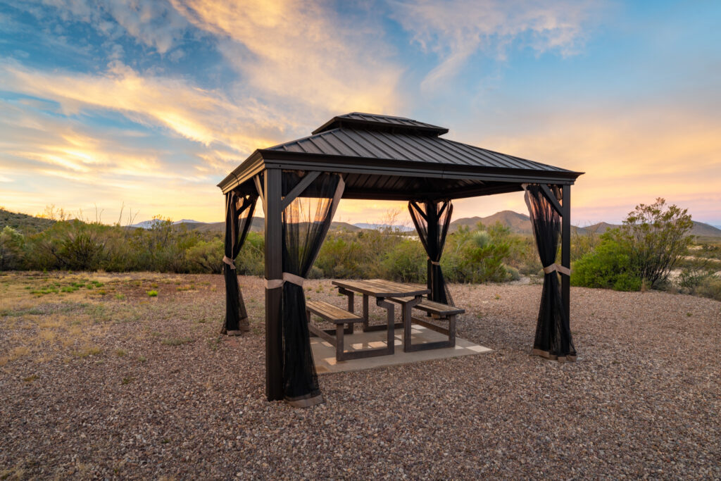 Outdoor picnic gazebo
