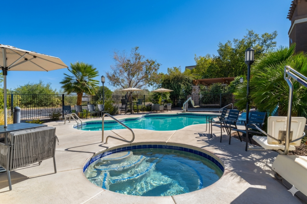 Hotel pool and hot tub