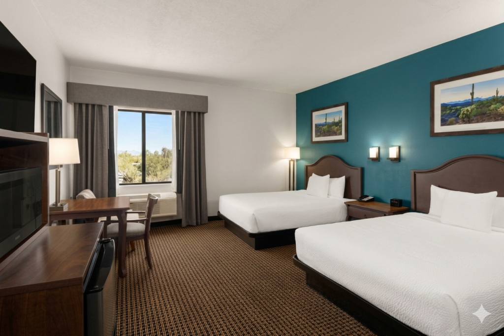 Guest room with two queen beds
